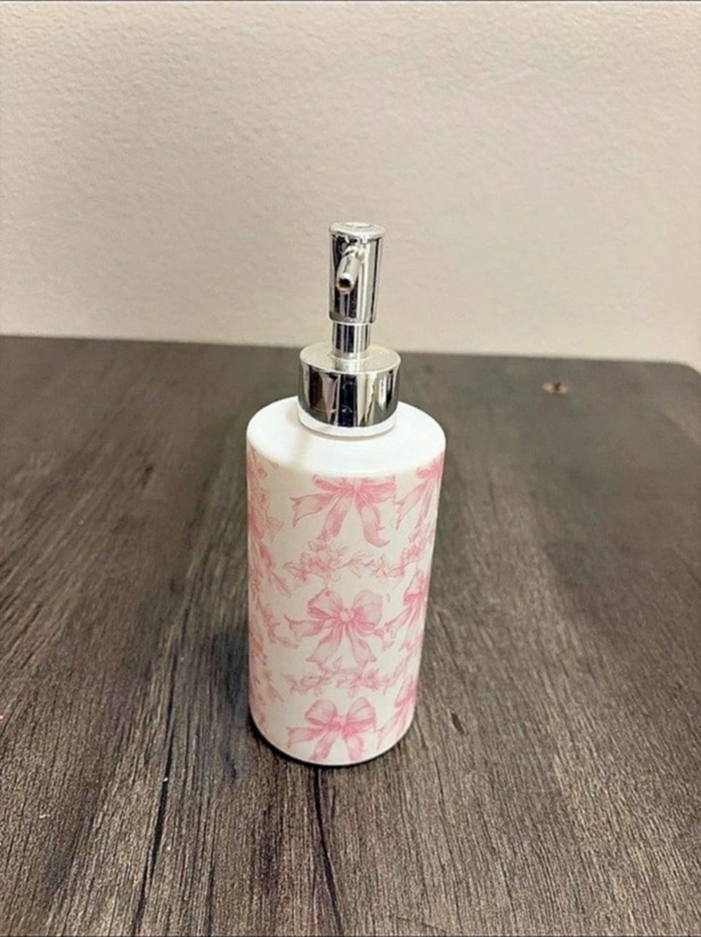 Urban Outfitters Pink Bow Soap Dispenser White & Pink
